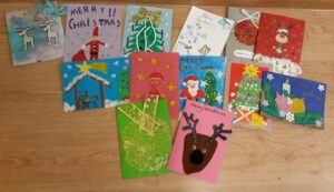 Kartki konkursowe przygotowane przez dzieci z Zespołu Szkół w Siedliszczu